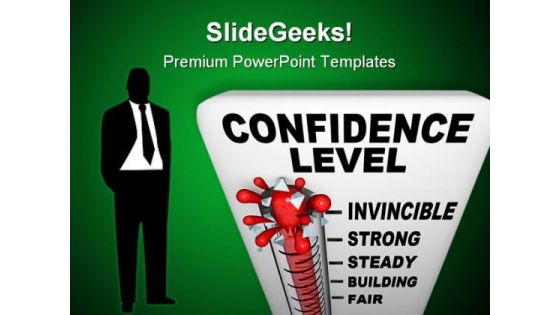 Thermometer Of Confidence Level Science PowerPoint Themes And PowerPoint Slides 0411