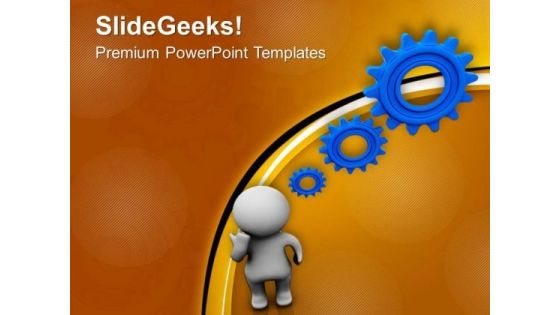 Think For Right Gear Process PowerPoint Templates Ppt Backgrounds For Slides 0713