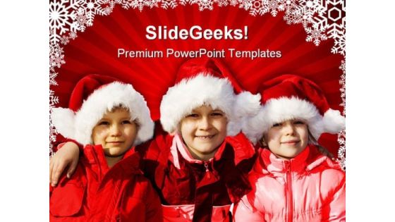 Three Children Christmas PowerPoint Themes And PowerPoint Slides 0811 Three Children Christmas PowerPoint Themes And PowerPoint Slides 0811