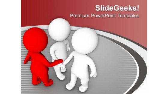 Three Men Forming Business Unity Leadership PowerPoint Templates Ppt Backgrounds For Slides 0213