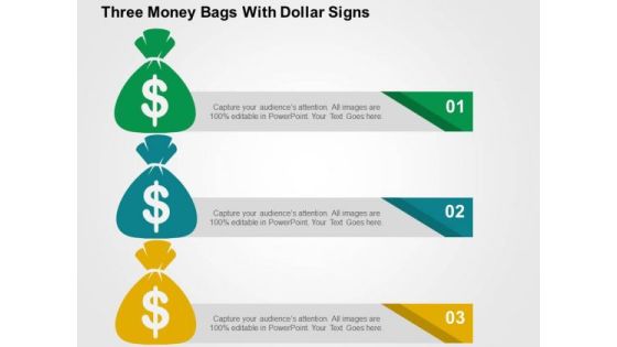 Three Money Bags With Dollar Signs PowerPoint Templates Three Money Bags With Dollar Signs PowerPoint Templates