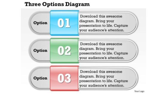 Three Options Diagram PowerPoint Presentation Template Three Options Diagram PowerPoint Presentation Template