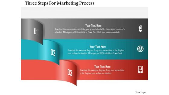 Three Steps For Marketing Process PowerPoint Template Three Steps For Marketing Process PowerPoint Template