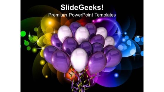 Time For Party Celebration Balloons PowerPoint Templates Ppt Backgrounds For Slides 0313