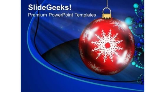 Time To Celebrate Christmas With Red Bauble PowerPoint Templates Ppt Backgrounds For Slides 0513 Time To Celebrate Christmas With Red Bauble PowerPoint Templates Ppt Backgrounds For Slides 0513