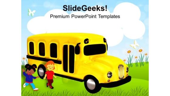 Time To Go School In Bus PowerPoint Templates Ppt Backgrounds For Slides 0313