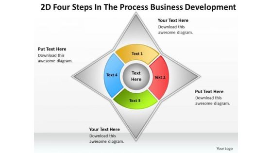 Timeline 2d Four Steps In The Process Business Development
