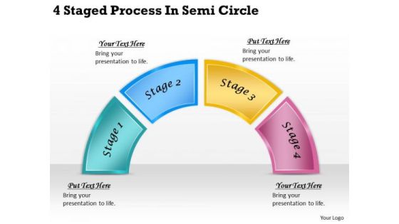 Timeline PowerPoint Template 4 Staged Process In Semi Circle Timeline PowerPoint Template 4 Staged Process In Semi Circle