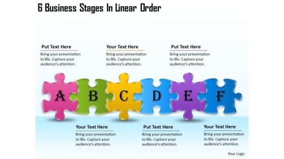 Timeline PowerPoint Template 6 Business Stages In Linear Order Timeline PowerPoint Template 6 Business Stages In Linear Order