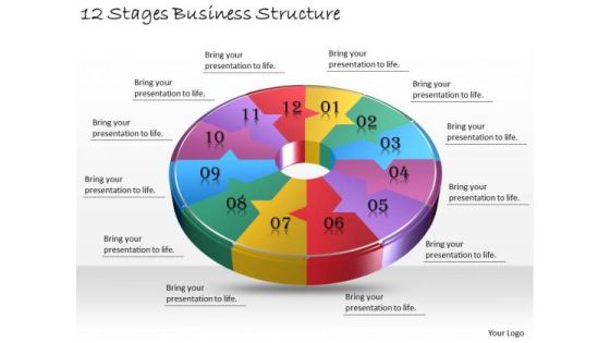 Timeline Ppt Template 12 Stages Business Structure