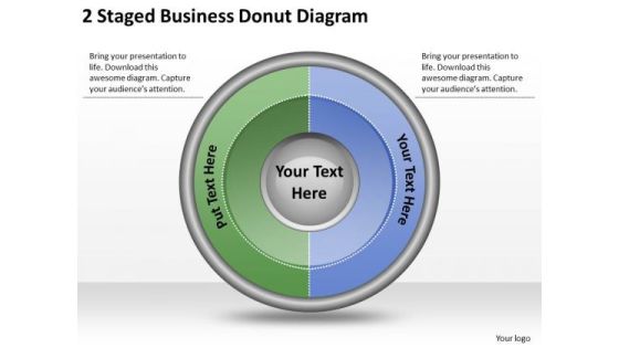 Timeline Ppt Template 2 Staged Business Donut Diagram