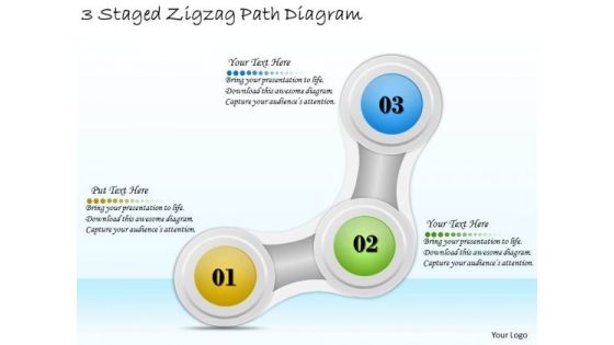 Timeline Ppt Template 3 Staged Zigzag Path Diagram Timeline Ppt Template 3 Staged Zigzag Path Diagram