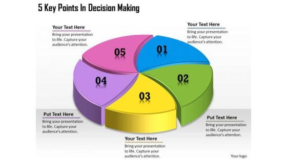 Timeline Ppt Template 5 Key Points In Decision Making