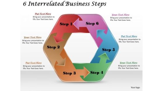Timeline Ppt Template 6 Interrelated Business Steps