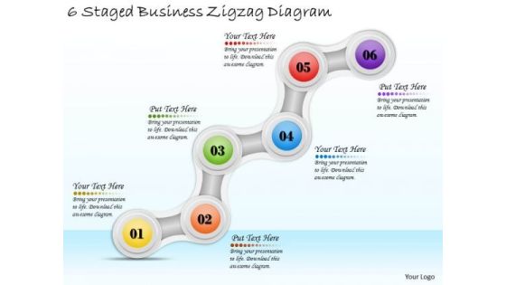 Timeline Ppt Template 6 Staged Business Zigzag Diagram