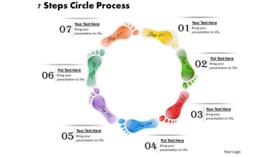 Timeline Ppt Template 7 Steps Circle Process