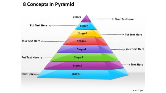 Timeline Ppt Template 8 Concepts In Pyramid Timeline Ppt Template 8 Concepts In Pyramid