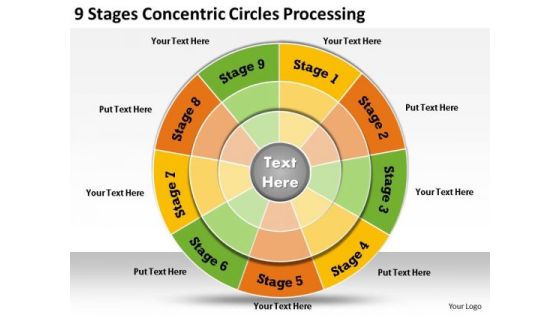 Timeline Ppt Template 9 Stages Concentric Circles Processing Timeline Ppt Template 9 Stages Concentric Circles Processing