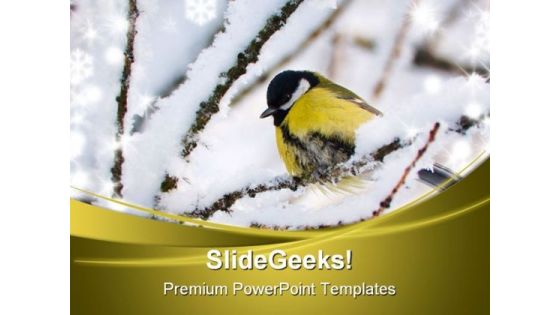 Tit Mouse Animals PowerPoint Template 1110