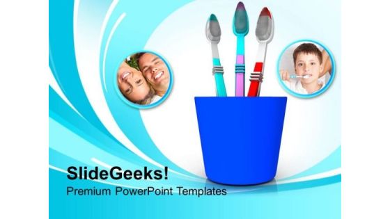 Tooth Brushes In Blue Holder PowerPoint Templates Ppt Backgrounds For Slides 0213 Tooth Brushes In Blue Holder PowerPoint Templates Ppt Backgrounds For Slides 0213