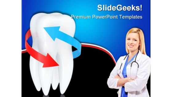 Tooth With Blue And Red Arrows Dental PowerPoint Templates And PowerPoint Backgrounds 0411 Tooth With Blue And Red Arrows Dental PowerPoint Templates And PowerPoint Backgrounds 0411