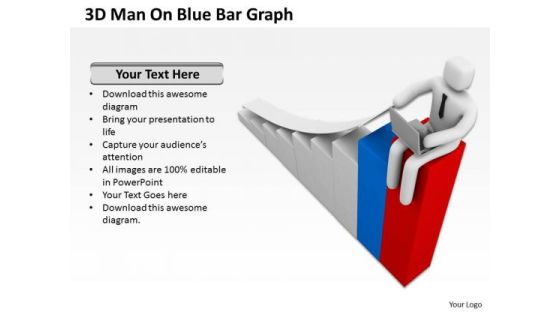 Top Business People 3d Man On Blue Bar Graph PowerPoint Slides Top Business People 3d Man On Blue Bar Graph PowerPoint Slides