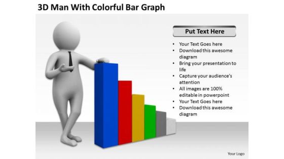 Top Business People 3d Man With Colorful Bar Graph PowerPoint Templates Top Business People 3d Man With Colorful Bar Graph PowerPoint Templates