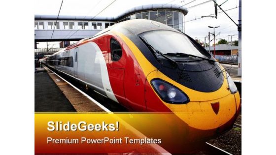Train Standing At Platform Travel PowerPoint Themes And PowerPoint Slides 0811 Train Standing At Platform Travel PowerPoint Themes And PowerPoint Slides 0811