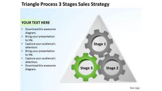 Triangle Process 3 Stages Sales Strategy Ppt Blank Business Plan Template PowerPoint Templates