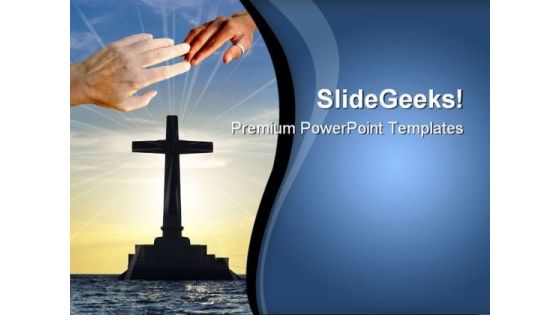 Tropical Sunset With Cross Religion PowerPoint Themes And PowerPoint Slides 0811 Tropical Sunset With Cross Religion PowerPoint Themes And PowerPoint Slides 0811