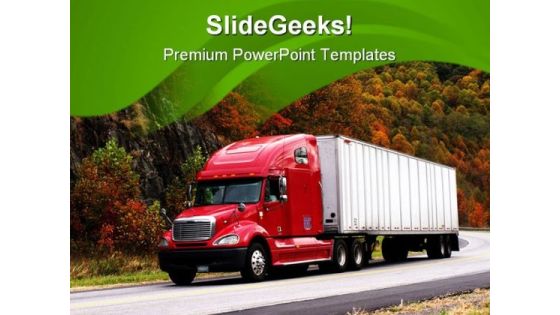 Trucking In Autumn Travel PowerPoint Templates And PowerPoint Backgrounds 0511 Trucking In Autumn Travel PowerPoint Templates And PowerPoint Backgrounds 0511