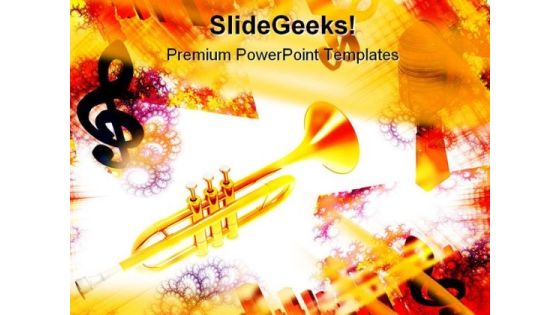 Trumpet Music PowerPoint Templates And PowerPoint Backgrounds 0611 Trumpet Music PowerPoint Templates And PowerPoint Backgrounds 0611