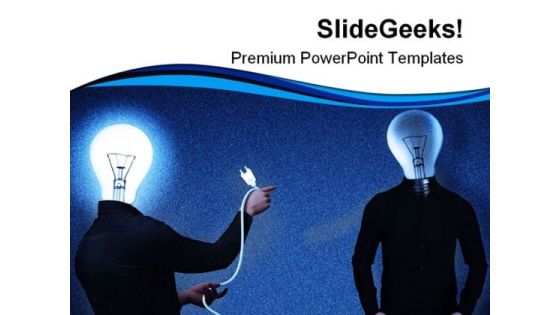 Two Bulbhead Man Expression Technology PowerPoint Templates And PowerPoint Backgrounds 0211 Two Bulbhead Man Expression Technology PowerPoint Templates And PowerPoint Backgrounds 0211