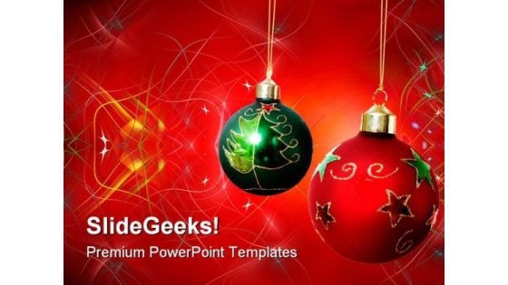Two Christmas Balls Festival PowerPoint Themes And PowerPoint Slides 0511 Two Christmas Balls Festival PowerPoint Themes And PowerPoint Slides 0511