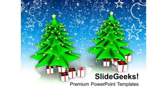 Two Christmas Tree With Gifts Events PowerPoint Templates Ppt Background For Slides 1112 Two Christmas Tree With Gifts Events PowerPoint Templates Ppt Background For Slides 1112