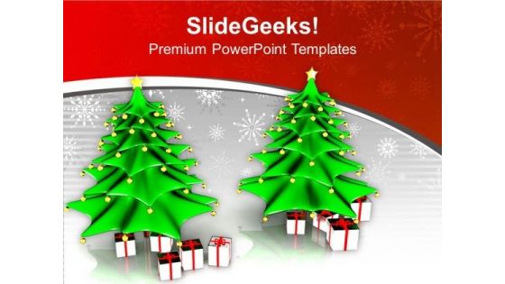Two Christmas Tree With Gifts PowerPoint Templates Ppt Backgrounds For Slides 0113 Two Christmas Tree With Gifts PowerPoint Templates Ppt Backgrounds For Slides 0113