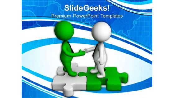 Two Different Peoples Making Business Relation PowerPoint Templates Ppt Backgrounds For Slides 0713