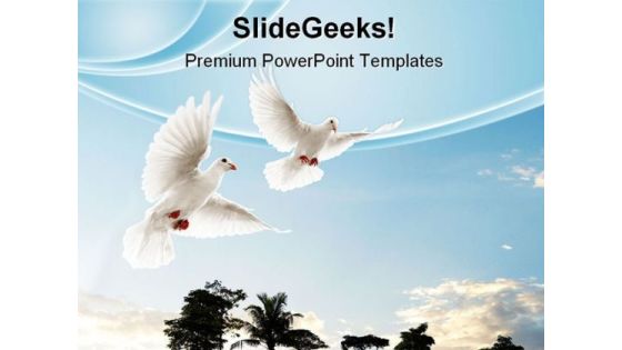 Two Doves Flying Animals PowerPoint Templates And PowerPoint Backgrounds 0711 Two Doves Flying Animals PowerPoint Templates And PowerPoint Backgrounds 0711
