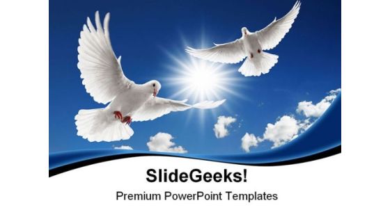 Two Flying Doves Animals PowerPoint Themes And PowerPoint Slides 0811 Two Flying Doves Animals PowerPoint Themes And PowerPoint Slides 0811