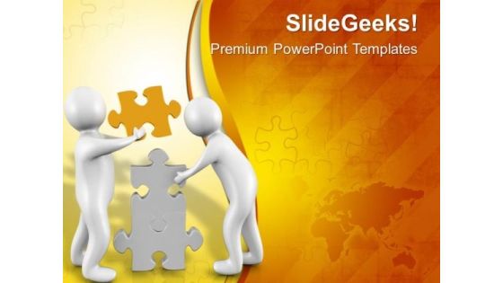 Two People Can Solve Problem Easily PowerPoint Templates Ppt Backgrounds For Slides 0613