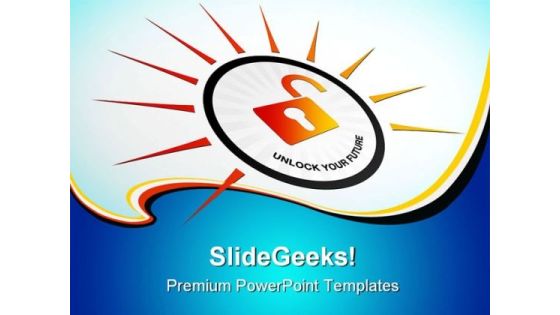Unlock Your Future Security PowerPoint Templates And PowerPoint Backgrounds 0311