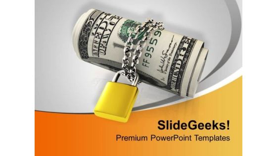 Us Dollars Chained And Locked Security PowerPoint Templates Ppt Backgrounds For Slides 0313 Us Dollars Chained And Locked Security PowerPoint Templates Ppt Backgrounds For Slides 0313
