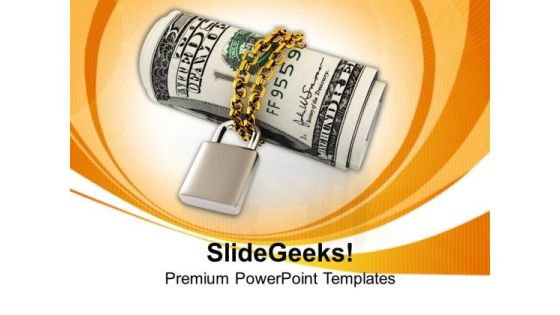 Us Dollars Chained With Padlock Security PowerPoint Templates Ppt Backgrounds For Slides 0213 Us Dollars Chained With Padlock Security PowerPoint Templates Ppt Backgrounds For Slides 0213