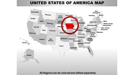 Usa Iowa State PowerPoint Maps Usa Iowa State PowerPoint Maps