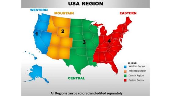 Usa Western Region Country PowerPoint Maps