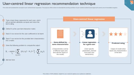 User Centred Linear Regression Recommendation Technique Brochure PDF User Centred Linear Regression Recommendation Technique Brochure PDF