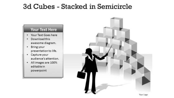 Using 3d Cubes To Show Progress PowerPoint Slides And Ppt Diagram Templates