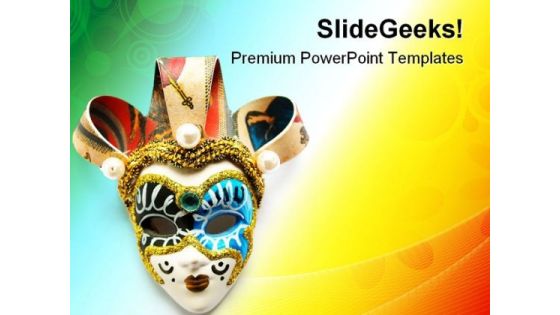 Venetian Masks Entertainment PowerPoint Themes And PowerPoint Slides 0911