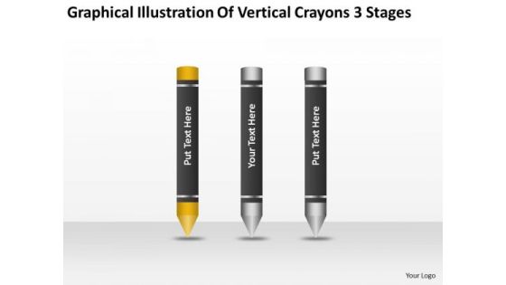 Vertical Crayons 3 Stages Ppt Personal Business Plan Template PowerPoint Templates