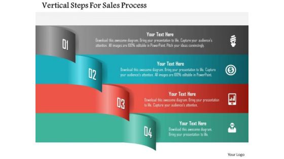Vertical Steps For Sales Process PowerPoint Template Vertical Steps For Sales Process PowerPoint Template